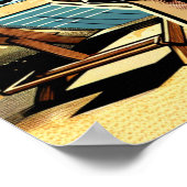 美しいピンナップの女性とコーラのビーチ ポスター (角)