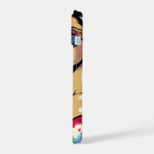 美しいピンナップの女性とコーラのビーチ iPhone 15ケース (左側面)