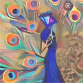 美しいピーコックのラップトップのスキンパッドのステッカー鳥 シール (正面)