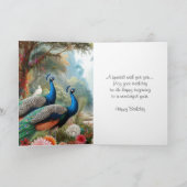 美しいピーコックインレインフォレスト誕生日 カード (内部)