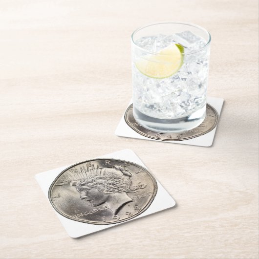 美しいピースドルコースターセット スクエアペーパーコースター (インサイチュ)