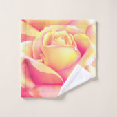 美しいピーチイエローローズ バスタオルセット (ウォッシュタオル)