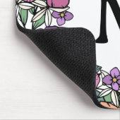 美しいピーチパープルピンクフローラモノグラム マウスパッド (コーナー)