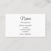 美しいピーチピンクのオレンジ色のフローラ水色 名刺 (裏面)