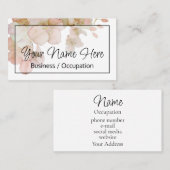 美しいピーチピンクのオレンジ色のフローラ水色 名刺 (正面/裏面)