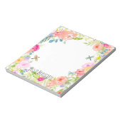 美しいピーチピンク金ゴールドイエローウォーター色フローラ ノートパッド (回転)