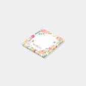 美しいピーチピンク金ゴールドイエローウォーター色フローラ ポストイット (アングル)