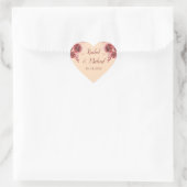 美しいピーチブルガンディーウォーターの色のフローラ結婚ズ ハートシール (バッグ)