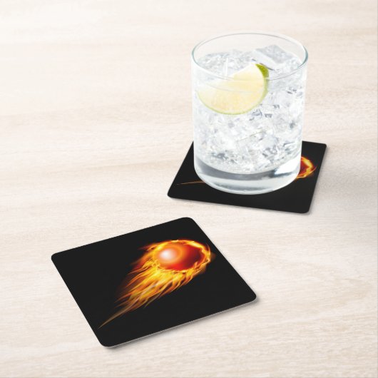 美しいファイアボールコースターセット スクエアペーパーコースター (インサイチュ)