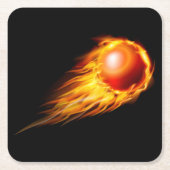 美しいファイアボールコースターセット スクエアペーパーコースター (正面)