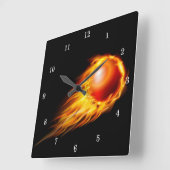 美しいファイアーボールの壁掛け時計 スクエア壁時計 (傾斜)