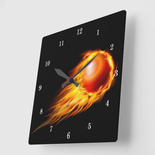美しいファイアーボールの壁掛け時計 スクエア壁時計 (傾斜)