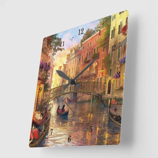 美しいファインアートウォールクロック スクエア壁時計 (傾斜)