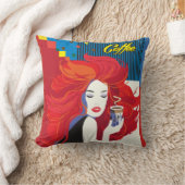 美しいファッションとコーヒーカップポップ・アートのアート クッション (ブランケット)