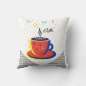 美しいファッションとコーヒーカップポップ・アートのアート クッション (裏面)