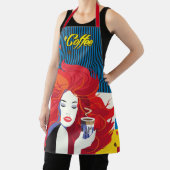 「美しいファッションとコーヒーカップ」 ポップ・アートのアート エプロン (インサイチュ)