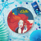 「美しいファッションとコーヒーカップ」 ポップ・アートのアート ペーパープレート (パーティー)