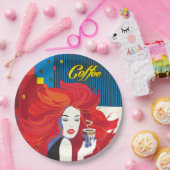 「美しいファッションとコーヒーカップ」 ポップ・アートのアート ペーパープレート (パーティー)