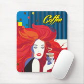 「美しいファッションとコーヒーカップ」 ポップ・アートのアート マウスパッド (マウス)