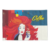 「美しいファッションとコーヒーカップ」 ポップ・アートのアート 枕カバー (裏面-右)