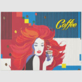 「美しいファッションとコーヒーカップ」 ポップ・アートのアート 薄葉紙 (正面)