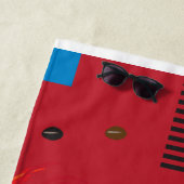 "美しいファッションとコーヒーカップ" ポップ・アートの-ART ビーチタオル (インサイチュ)