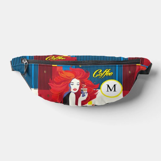 「美しいファッションとコーヒーカップ」 Monogram ファニーパック (レイダウン)