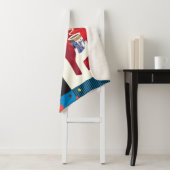 美しいファッションのコーヒーカップ付きモダン女性 シェルパブランケット (インサイチュ)