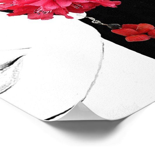 美しいファッションイラストレーションかわいらしガール顔 ポスター (角)