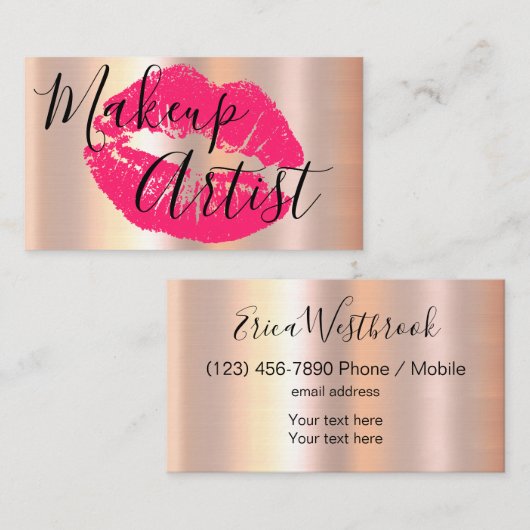 美しいファッショングリッジ化粧アーティスト 名刺 (正面/裏面)