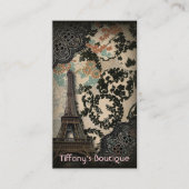 美しいファッションサロンヴィンテージパリエッフェルタワー 名刺 (正面)