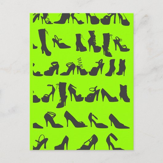美しいファッションシューズシルエット ポストカード (正面)