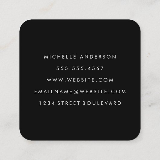 美しいファッションブルーファブリックシンプル スクエア名刺 (裏面)