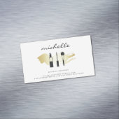 美しいファッションメイクアップ金ゴールドブラシ マグネット名刺 (インサイチュ)