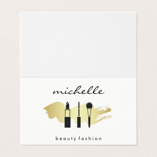美しいファッションメイクアップ金ゴールドブラシ 名刺 (外部フラット)