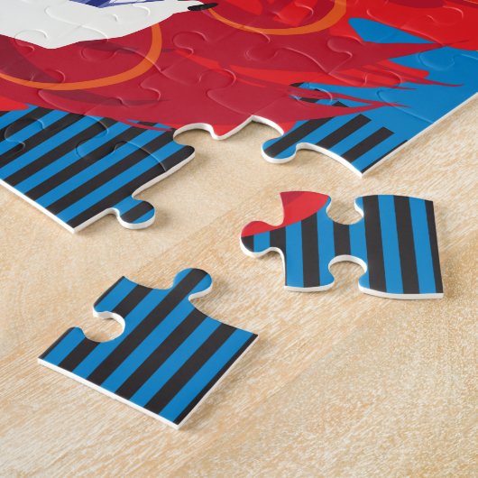 美しいファッション女性とコーヒポップ・アートのーアートトレンディー ジグソーパズル (側面)