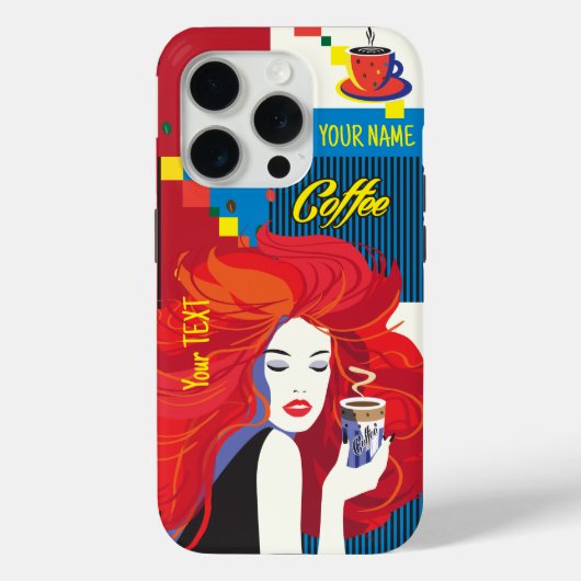 美しいファッション女性とコーヒポップ・アートのーアートトレンディー Case-Mate iPhoneケース (裏面)