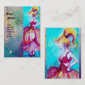 美しいファッション赤ピンクブルーグリーン 名刺 (正面/裏面)