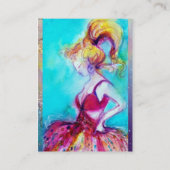 美しいファッション赤ピンクブルーグリーン 名刺 (裏面)