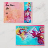 美しいファッション赤ピンクブルー 名刺 (正面/裏面)