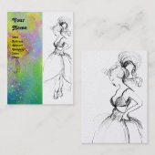 美しいファッション，ピンクブルーグリーンイエローホワイトパール 名刺 (正面/裏面)