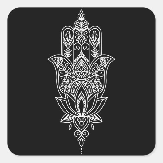 💝🕉美しいファティマスの手 スクエアシール (正面)