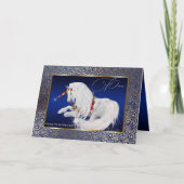 美しいファンタジーのクリスマス·ユニコーン平和 シーズンカード (正面)