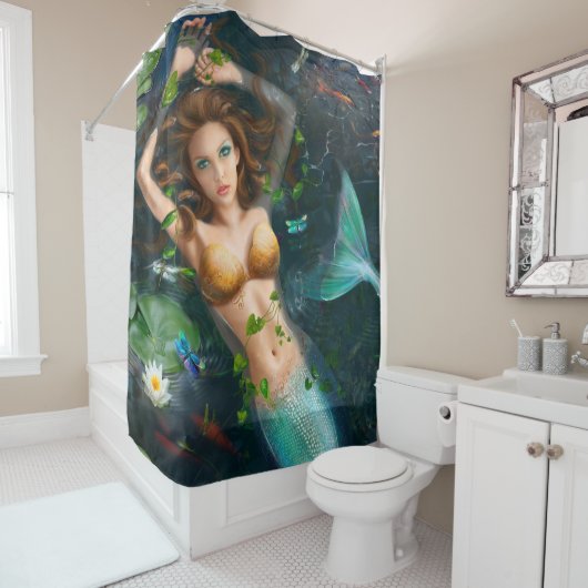 美しいファンタジーの人魚のシャワー・カーテン シャワーカーテン (インサイチュ)