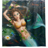 美しいファンタジーの人魚のシャワー・カーテン シャワーカーテン (正面)