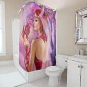 美しいファンタジーの女王及び赤い龍 シャワーカーテン (インサイチュ)
