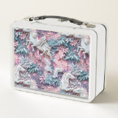 美しいファンタジーウマ抽象芸術パステルデザイン メタルランチボックス (裏面)