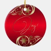 美しいファンタジークリスマスユニコーンジョイレッド セラミックオーナメント (裏面)