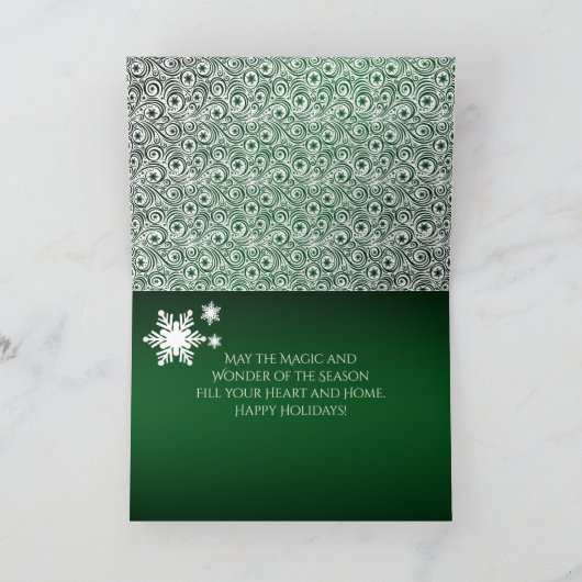 美しいファンタジークリスマスユニコーン喜び カード (内部)