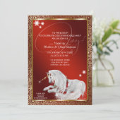 美しいファンタジークリスマスユニコーン喜び 招待状 (スタンド正面)